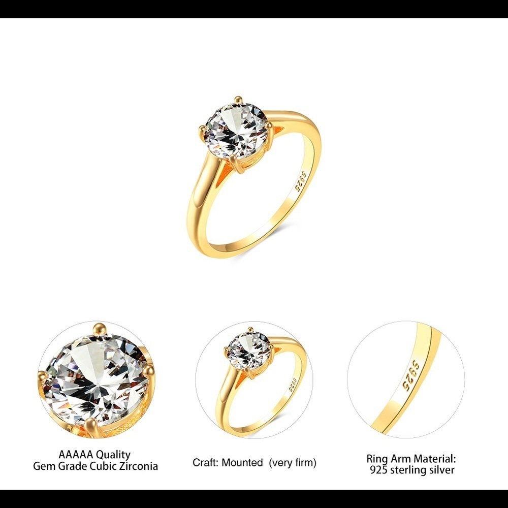 925 White Crystal Stone Luxury Ring 💍 - Picture 7 of 8